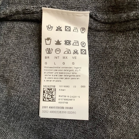 HUGO BOSS Charcoal Virgin Wool Sweater Size L - Picture 9 of 12